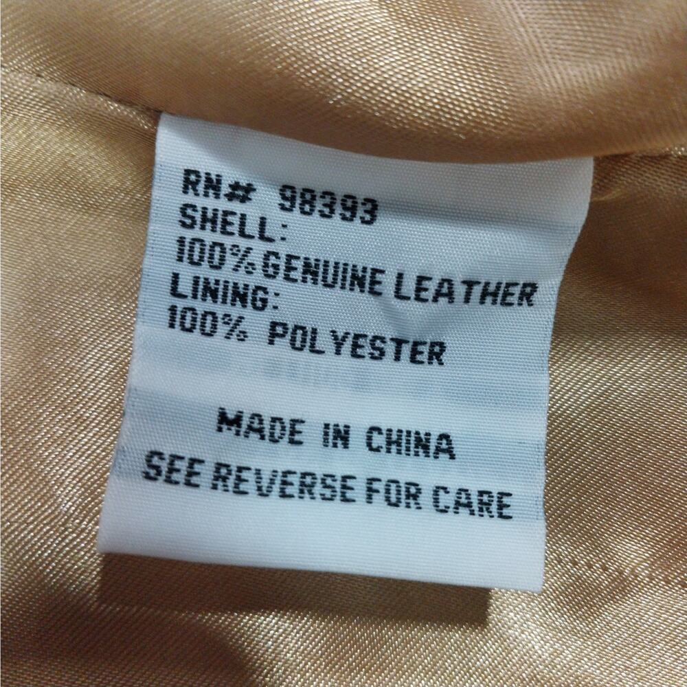 NWOT! PAMELA MCCOY! CAMEL TAN BEIGE GENUINE LEATHER KNOT DETAIL JACKET! SZ M - Picture 9 of 11